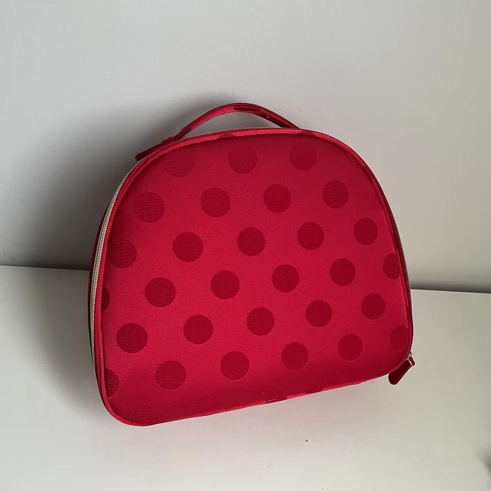 Estee Lauder Holiday Makeup case - Red Polka Dot Double Layer Cosmetic Bag